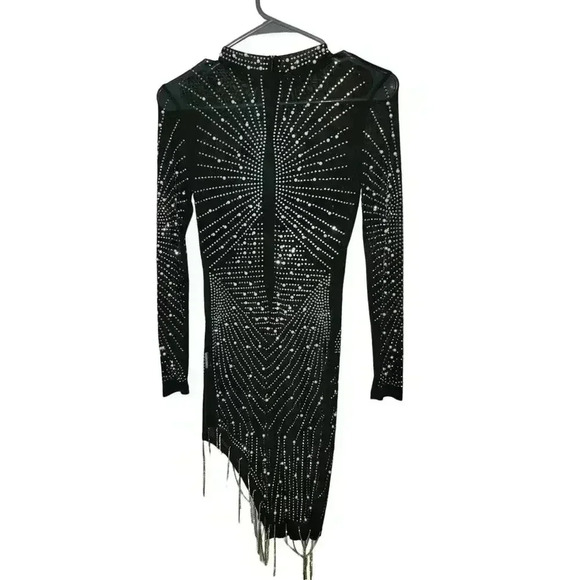 Holiday / Formal Black Dress with Pearl and Rhinestone - Size S - Picture 2 of 5